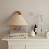 First colour option of the pleated fabric wall sconce on white