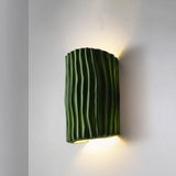 Contemporary Nordic Striped Half Cylinder Wall Sconce Lamp Resin 2-Light