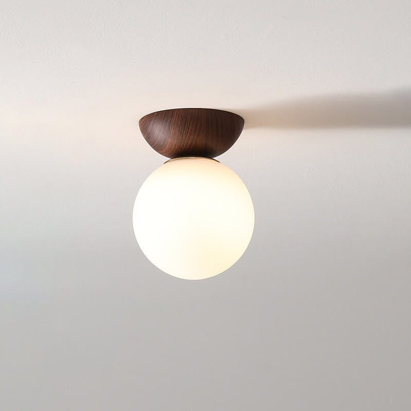 Modern Minimalist Glass Orb Ceiling Light Iron 1-Light