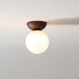 Modern Minimalist Glass Orb Ceiling Light Iron 1-Light
