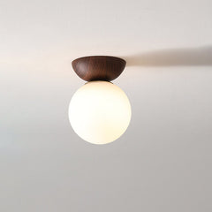 Modern Minimalist Glass Orb Ceiling Light Iron 1-Light