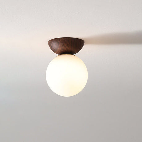 Modern Minimalist Glass Orb Ceiling Light Iron 1-Light