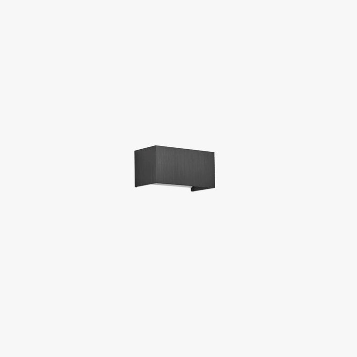 Black finish aluminum wall sconce shown as a product image