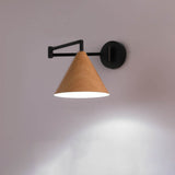 Contemporary Nordic Cone Swing Arm Wall Sconce Lamp Iron 1-Light