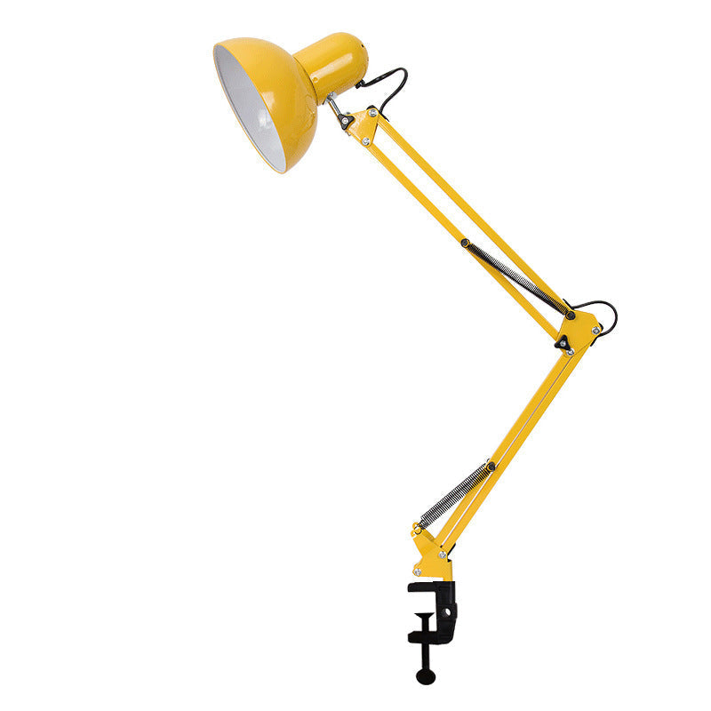 Retractable swing arm clip lamp in a further finish option