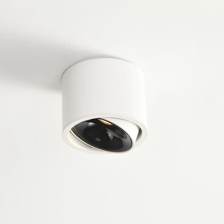 Modern Minimalist Round Adjustable LED Flush Mount Spotlight Aluminum 1-Light