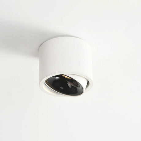 Modern Minimalist Round Adjustable LED Flush Mount Spotlight Aluminum 1-Light