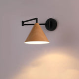 Contemporary Nordic Cone Swing Arm Wall Sconce Lamp Iron 1-Light