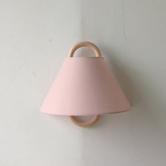 Pleated fabric wall sconce colour option viewed from the front