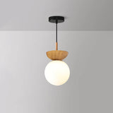 Modern Minimalist Glass Orb Ceiling Light Iron 1-Light