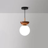 Modern Minimalist Glass Orb Ceiling Light Iron 1-Light