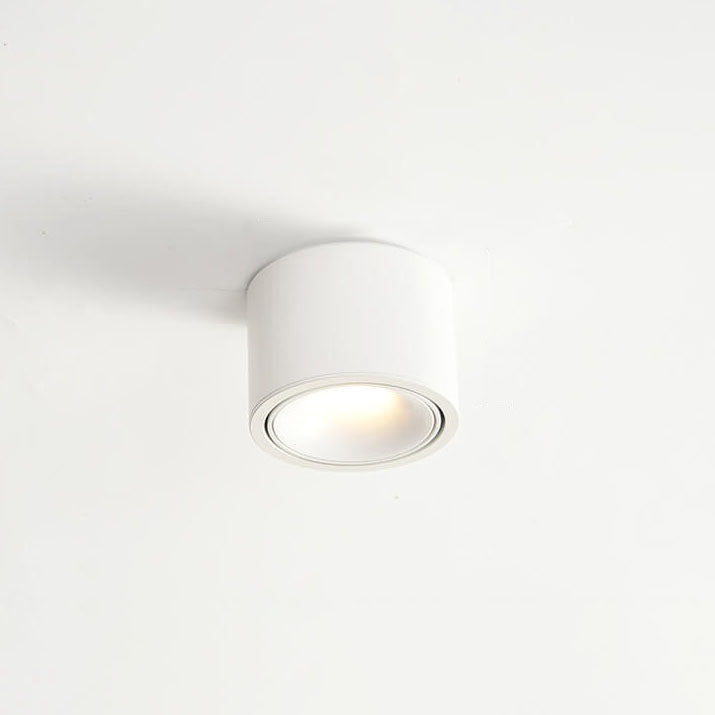 Modern Minimalist Round Adjustable LED Flush Mount Spotlight Aluminum 1-Light