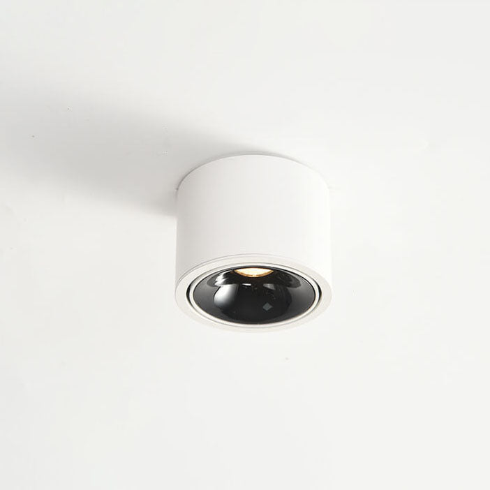 Modern Minimalist Round Adjustable LED Flush Mount Spotlight Aluminum 1-Light