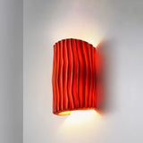 Contemporary Nordic Striped Half Cylinder Wall Sconce Lamp Resin 2-Light