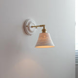 Traditional Vintage Round Wall Sconce Lamp Ceramic Brass 1-Light