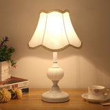 Nordic Vintage Floral Glass Fabric Table Lamp 1-Light