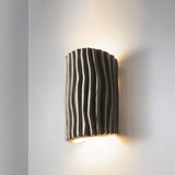 Contemporary Nordic Striped Half Cylinder Wall Sconce Lamp Resin 2-Light