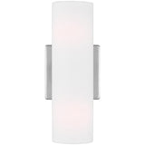 Capalino Double Wall Sconce Brushed Steel Linen Shade LED