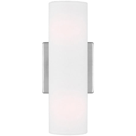 Capalino Double Wall Sconce Brushed Steel Linen Shade LED