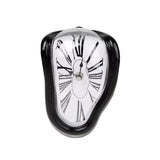 Surreal Melting Wall Clock – Silver Dali‑Inspired Shelf Décor