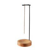 Wooden Upside-Down Incense Burner with Round Tray for Yoga
