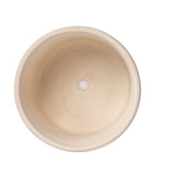 White Grooved Ceramic Planter Pot with Drainage Plug for Succulents