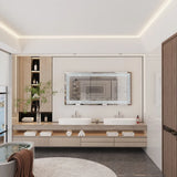 Large Silver Crystal Rhinestone Frameless Vanity Wall Mirror 48x24