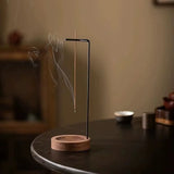Wooden Upside-Down Incense Burner with Round Tray for Yoga