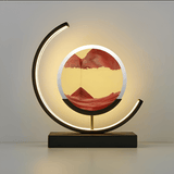 Modern Minimalist Rotatable Dimmable LED Sand Table Lamp Metal Glass