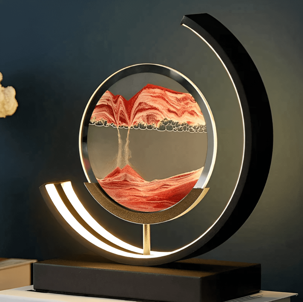 Modern Minimalist Rotatable Dimmable LED Sand Table Lamp Metal Glass
