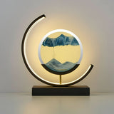 Modern Minimalist Rotatable Dimmable LED Sand Table Lamp Metal Glass