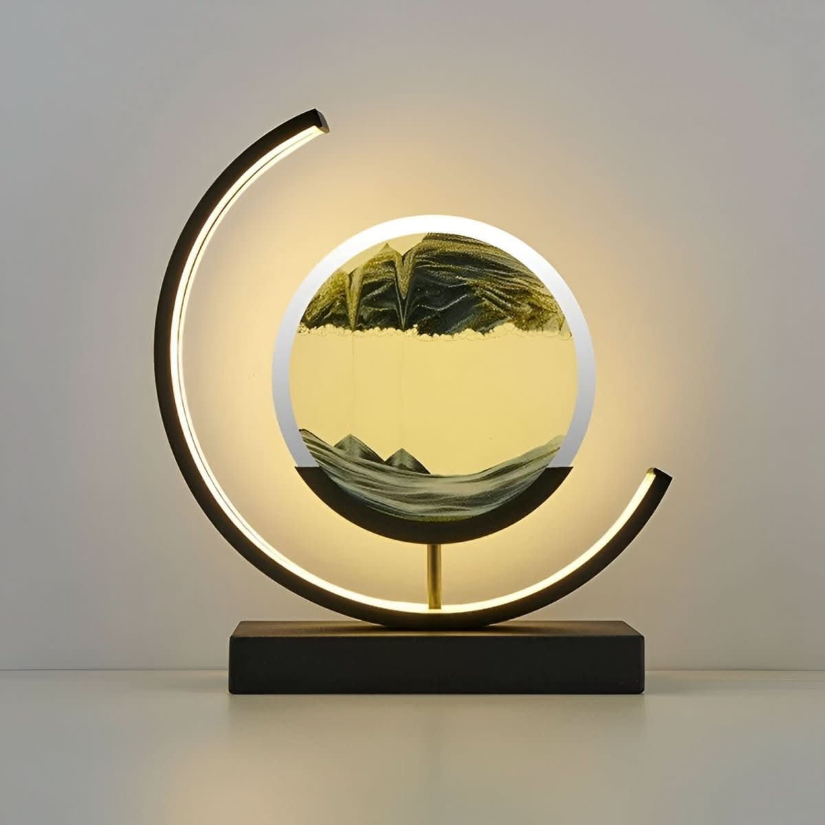 Modern Minimalist Rotatable Dimmable LED Sand Table Lamp Metal Glass