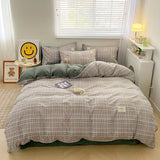 Nordic Plaid Cotton-Blend Duvet Cover Bedding Set Soft Brushed Comfort