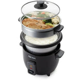 6-Cup Pot-Style Rice Cooker Food Steamer Nonstick Tempered Glass