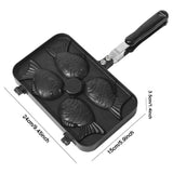 Four Fish Taiyaki Waffle Pan Non-Stick Cast Aluminum Mold
