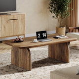 Tribesigns Farmhouse Rectangular Coffee Table 47-Inch Engineered Wood H-Shaped Base