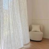 Beige Linen Gauze Sheer Curtain Panel for Living Bedroom
