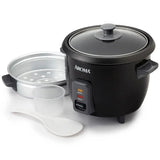 6-Cup Pot-Style Rice Cooker Food Steamer Nonstick Tempered Glass