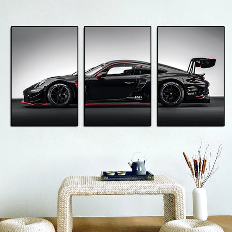Vintage Industrial GT3RS Car Art Canvas Print for Modern Decor