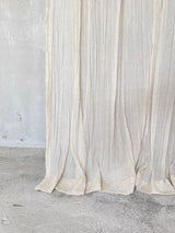 Japanese Linen-Texture Semi-Sheer Pleated Voile Curtain Tab-Top Balcony Bedroom Window