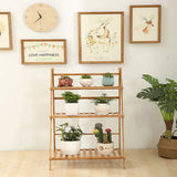 3-Tier Foldable Bamboo Plant Stand Organizer for Indoor Outdoor