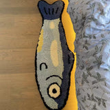 VIKAMA Plush Cartoon Salmon Non-Slip Bedside Rug Soft Cashmere Washable