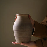 Handmade Rough Ceramic Vase 8in Retro Clay Pottery Decor