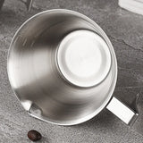 Stainless Steel Espresso Extraction Cup with Etched Scale and Handle