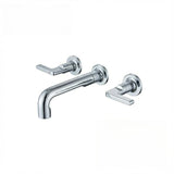 Wall Mounted Bathroom Faucet – Brass Dual Handle Hot Cold Mixer.