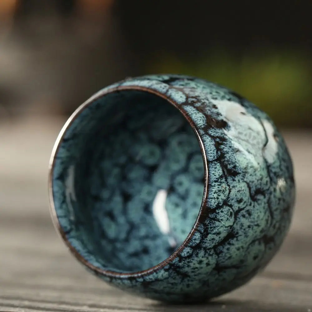 Japanese Kiln-Glazed Ceramic Tea Cup 3.7oz Porcelain Espresso Mug