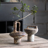 Handmade Ceramic Wabi-Sabi Vintage Pottery Vase Set Rustic