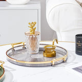 Round Acrylic Storage Tray Decorative Coffee Table Organizer Plate