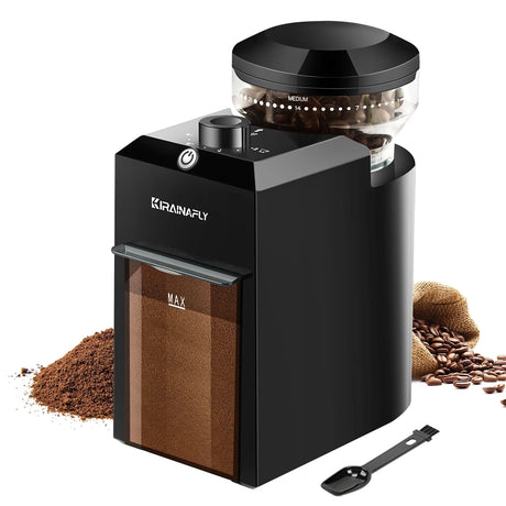KIRAINAFLY Electric Burr Coffee Grinder: 28 Adjustable Settings for Precision Brewing