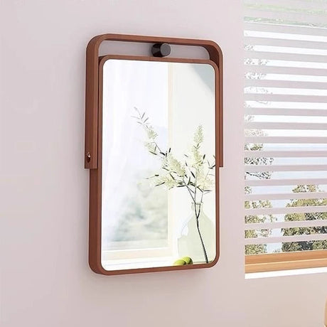 Foldable 360° Wooden Framed Desktop Makeup Mirror, HD Reflection